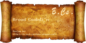 Brood Csobán névjegykártya